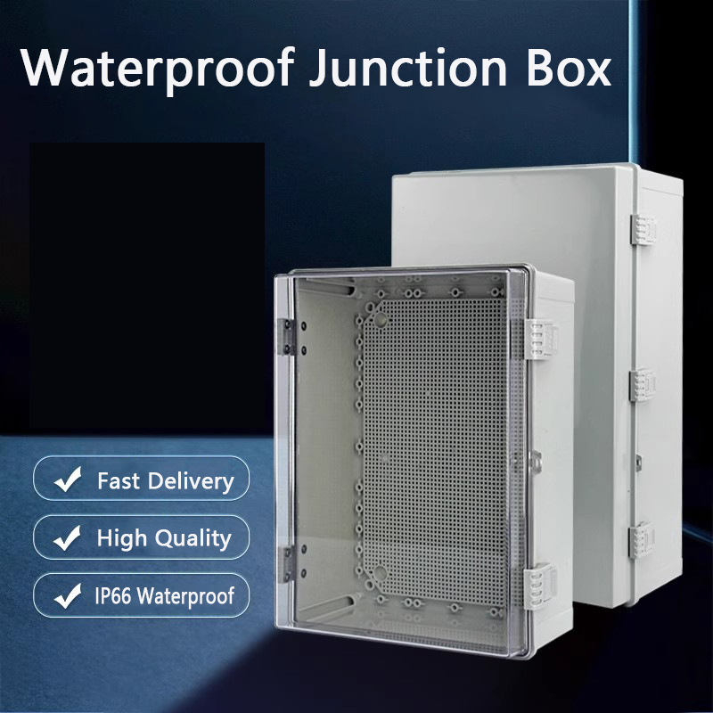 Outdoor Power Box Cover - IP66 Waterproof Gray/Transparent Cover Enclosure Power