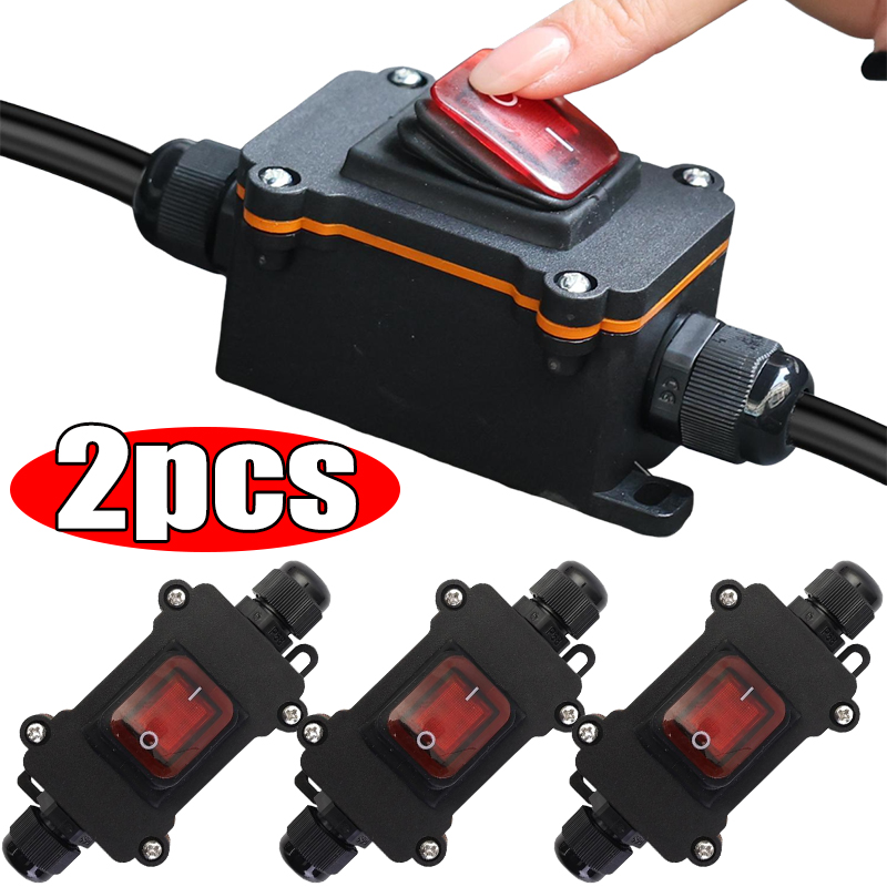 Outdoor Power Box Cover - 1-2pcs Inline Power Cord 12V-24V Marine