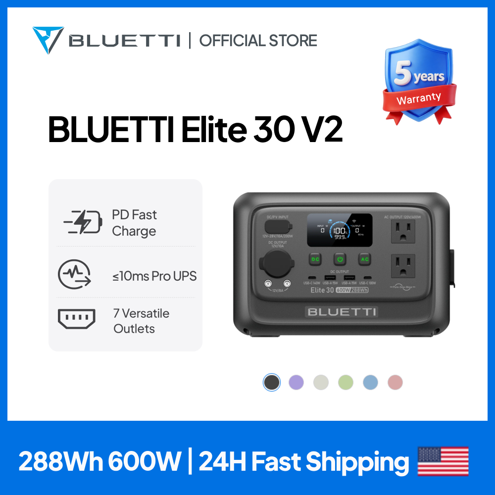 Portable Generator Inverter - 【Renew】BLUETTI Elite 30 V2 Portable Power