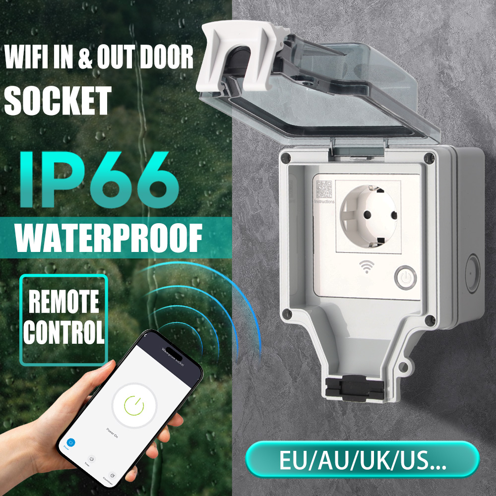 Outdoor Power Outlet Wifi - Smart Outdoor Socket IP66 Waterproof 16A