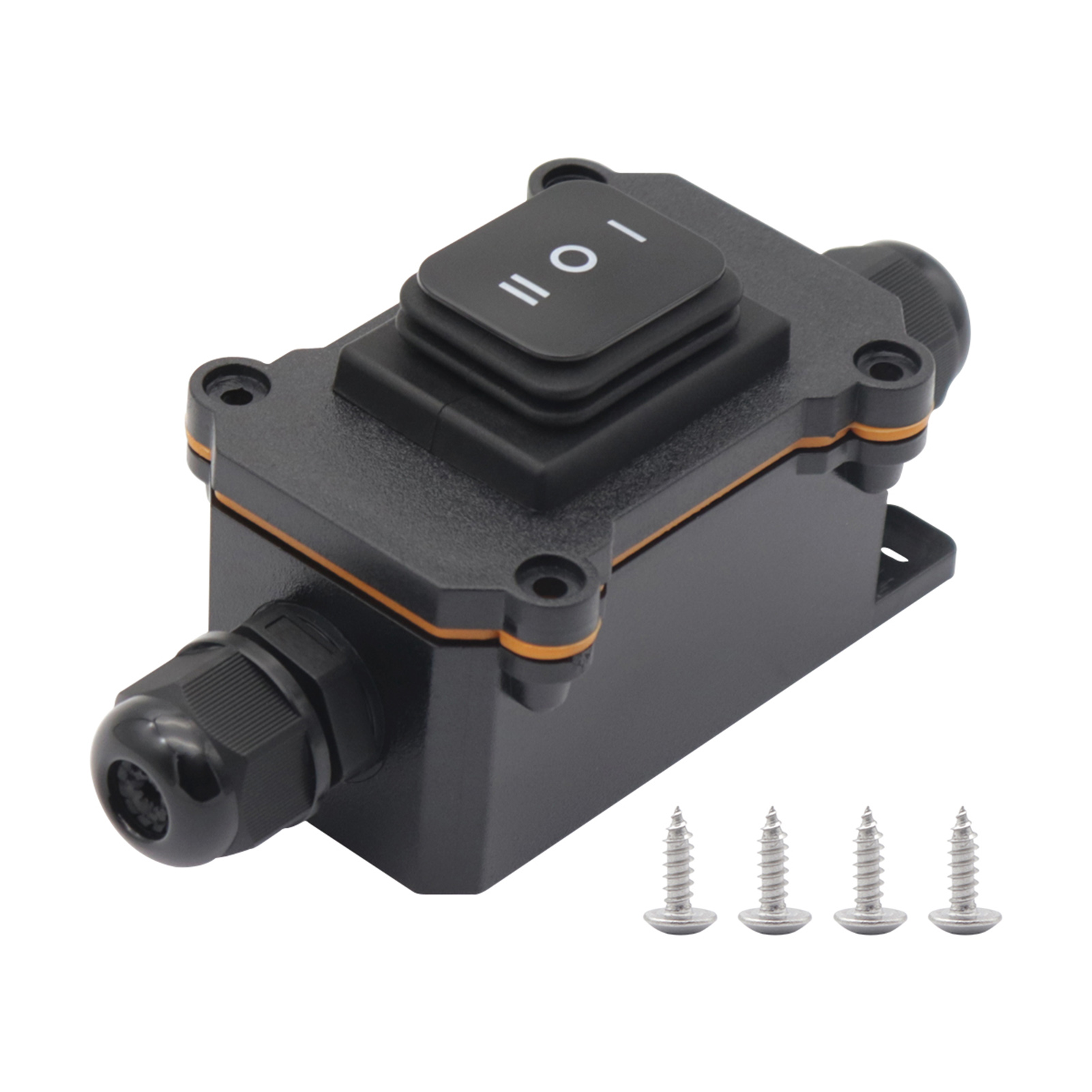 Outdoor Power Box Cover - IP68 Waterproof Junction Box+12V 3-speed Rocker
