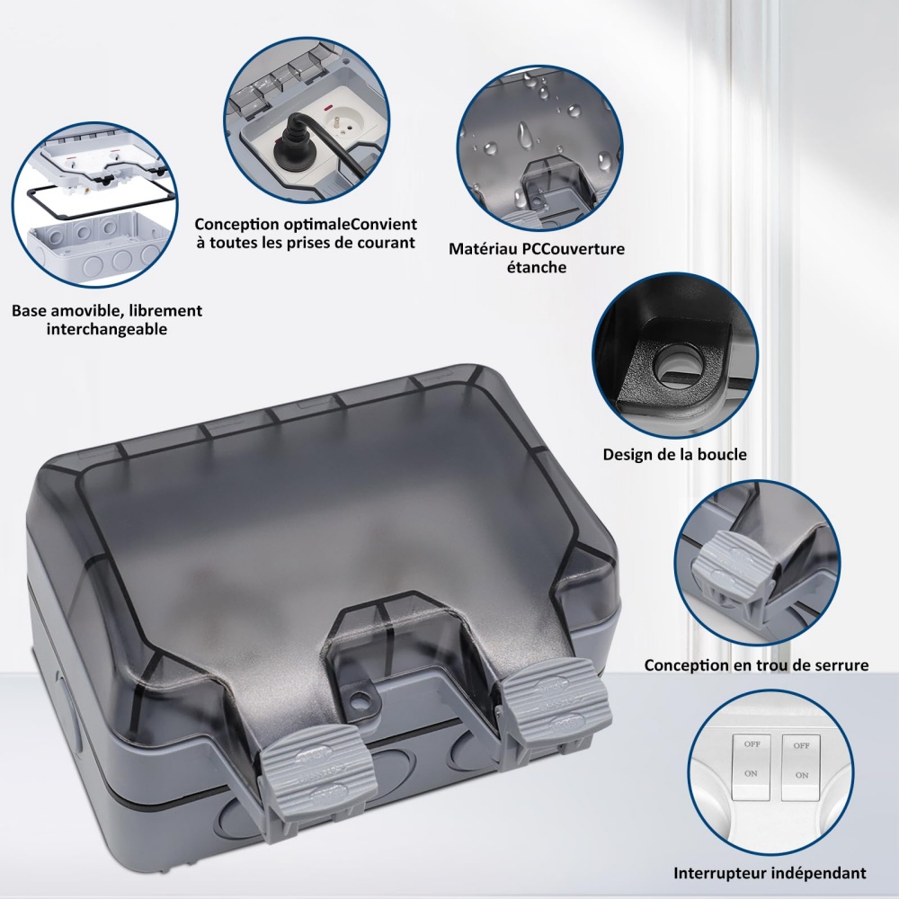 EIOMR France IP66 Weatherproof - đánh giá và giá Outdoor Power Box Cover