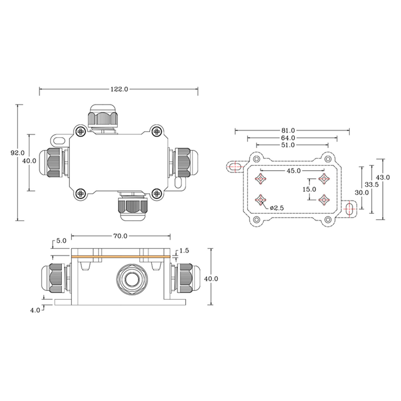 IP68 Waterproof Junction Box+1 - đánh giá và giá Outdoor Power Box Cover