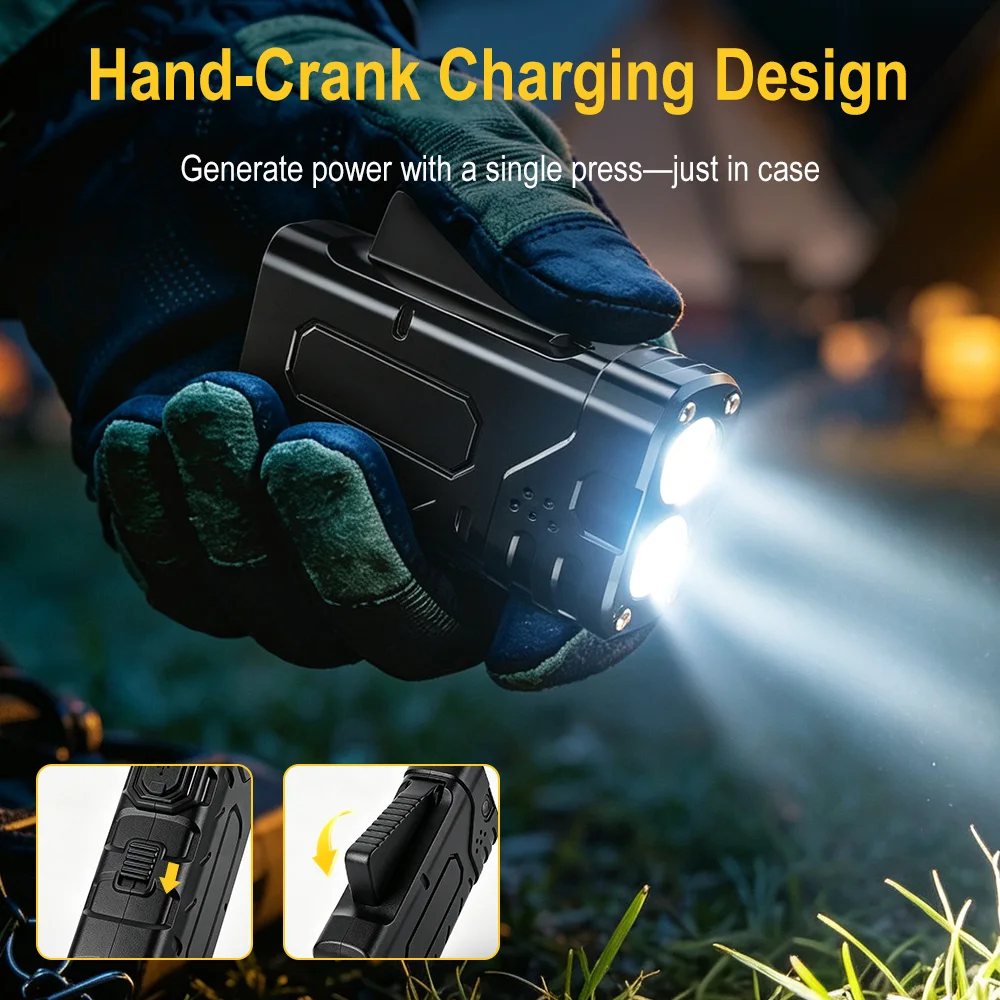 BORUIiT Hand Crank EDC LED Fla - đánh giá và giá Outdoor Usb Power Supply